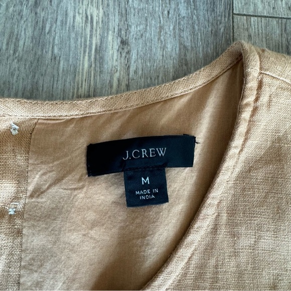 J. Crew Button-back linen Double Lined shift dress - Tan - Picture 8 of 9